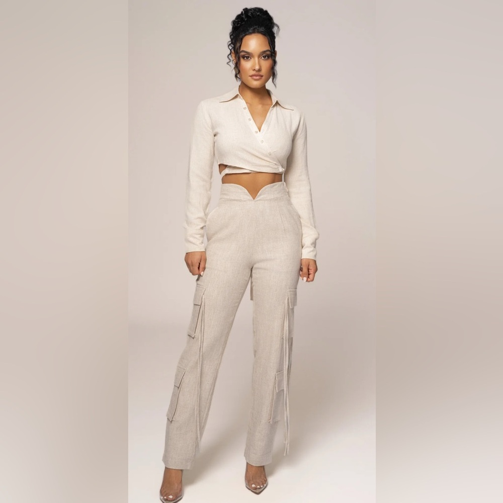 JLuxLabel Linen Utility Pants in Black